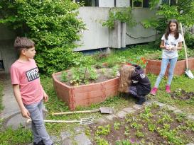 Hochbeet im Schulgarten