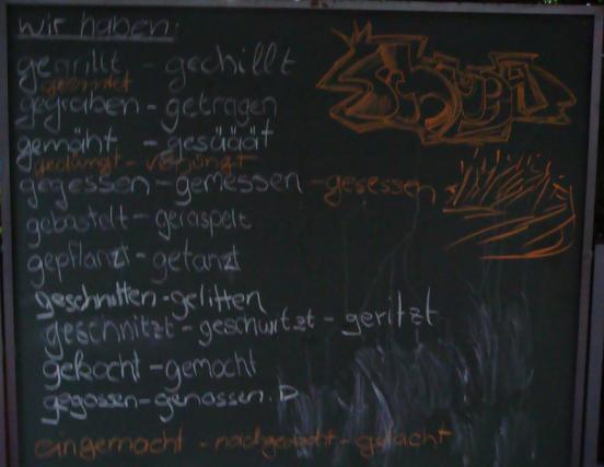 Tafel mit Wortpaaren