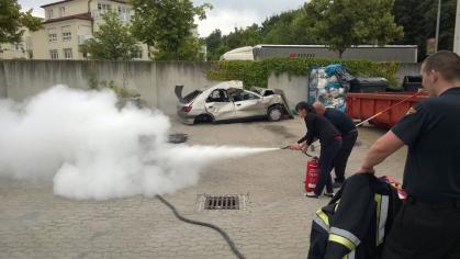 Löschen mit dem Pulverlöscher