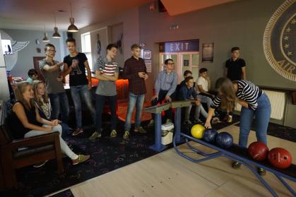 Bowling mit den rumänischen Austauschpartnern