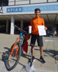 Benedict Sepp (Klasse 9a) mit den meisten Einzelkilometern